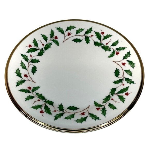 3 Lenox Dimension Holiday Holly & Berries Salad Plates 8 1/8" - Picture 2 of 7